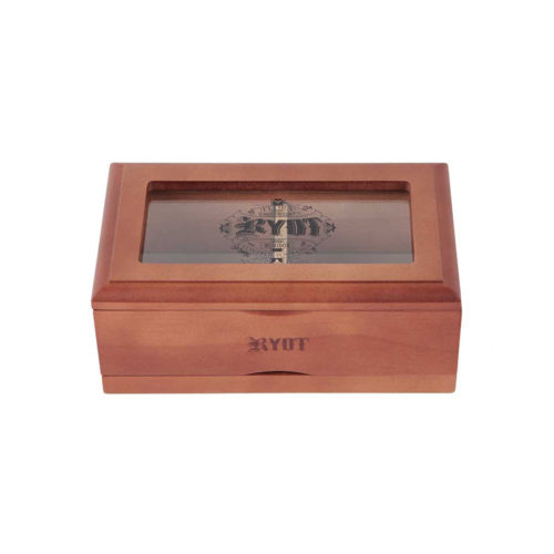 RYOT 4x7 GlassTop Box - Walnut | ריוט קופסת טופ זכוכית גדולה - אגוז